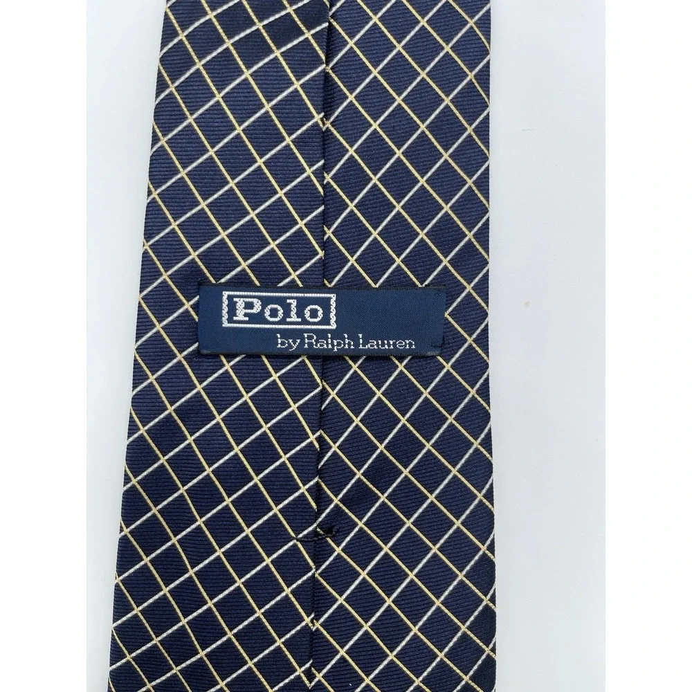 Polo Ralph‎ Lauren 100%  Silk Tie Blue/Purple/Gold  Made In USA